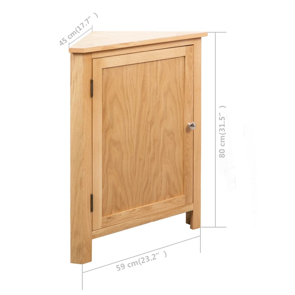 Eckschrank 59x45x80 cm Massivholz Eiche, Küchenschrank mit Stauraum, Kompaktes Sideboard für Wohnzimmer, Esszimmer, Büro