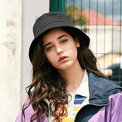 Unisex Cotton Solid Sun-Hat Bucket 