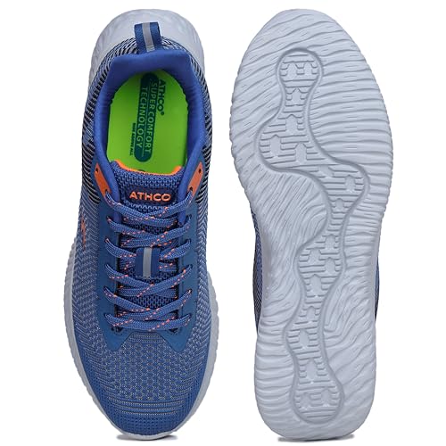 Image of ATHCO Mens Vivid Super Comfortable Insole Shoes|Running|Walking|Training|Gym|Jogging|Sneaker|Athletic|Laceup|Flexible|Lightweight|Dailyuse|Sports|Casual|ExtraSoft|Fitness|Gents Boys