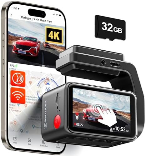 REDTIGER F4 4K Front 2.2-Inch Mini Dashcam Cámara Coche, 2160P UH...