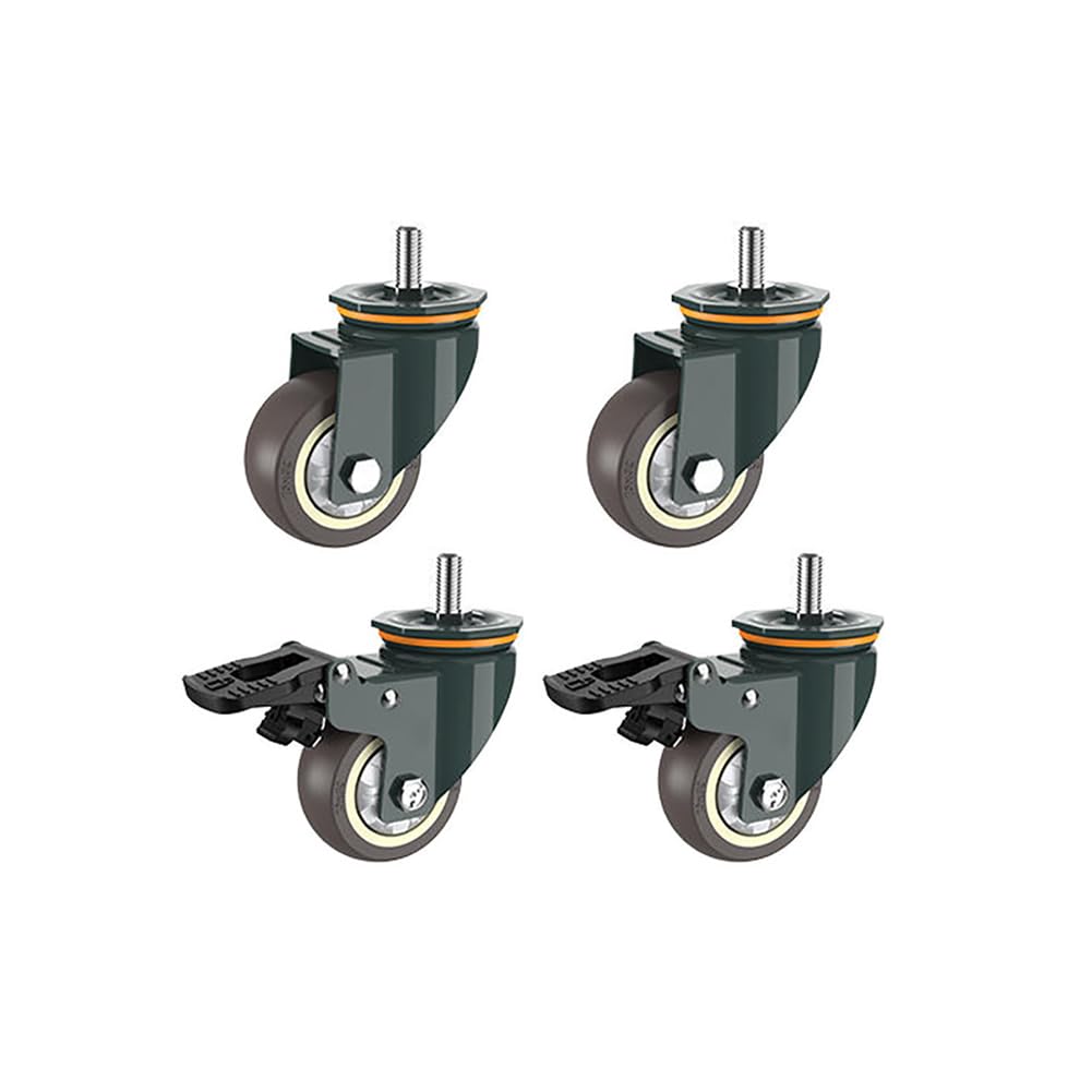 Roulettes pivotantes de 75 mm filetées M12 M10 pour réparer un chariot bloqué
