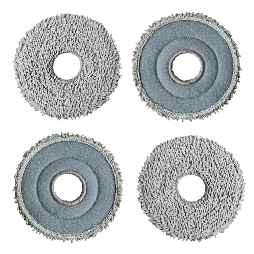 4 Pack Mop Pads for Roborock Q Revo, Qrevo S, Pro, Plus, Master, Slim, Curv, Edge, QV 35A & QV 35S, Saros 10R Robot Vacuum Cleaner, Washable Microfiber Cleaning Pad Replacement Accessories (4)