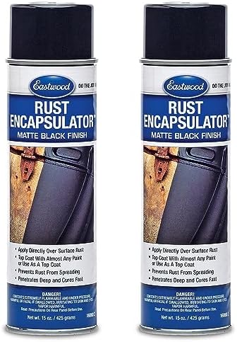 Eastwood Rust Encapsulator Aerosol | Quick Drying with UV Resistance and Heat Resistance up to 400 Degrees Fahrenheit | 15 Oz, Black | 2 Pack