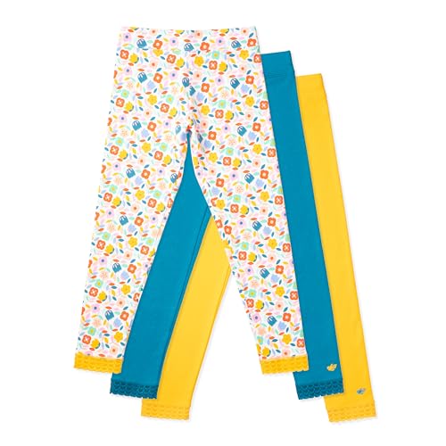 Lucky & Me | Jada Girls Leggings | Tagless | Full Length, Lace Trim, Wide Waistband | 3-Pack