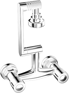 Grifo Cocina Pared Grifos Plegable Cocina con 4 Modos de Salida Grifo Doble Mando Lavabo Altura Regulable Latón