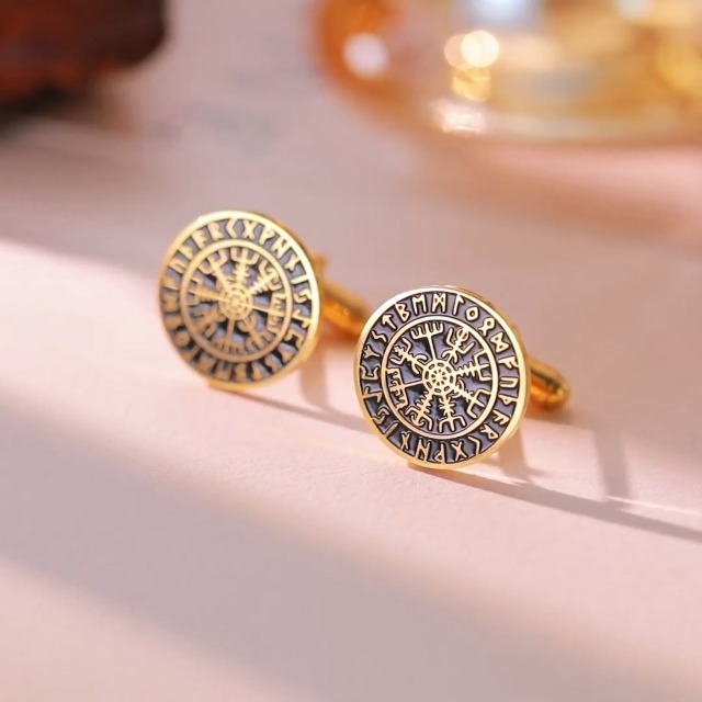 Mancuernillas Norse Viking Vegvisir Acero inox miniatura 7