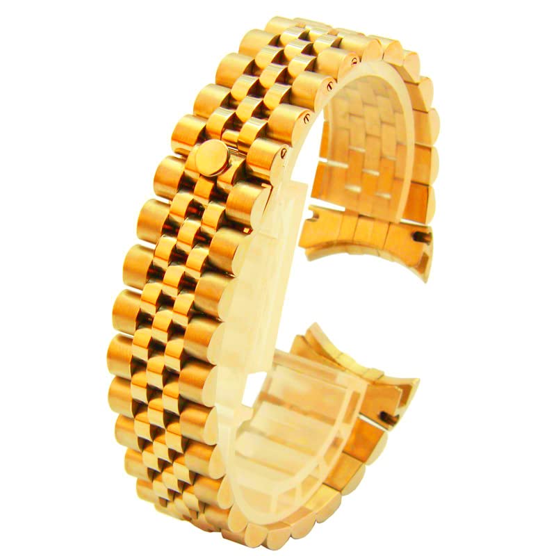 Sangle de montre en acier inoxydable avec boucle déployante chic