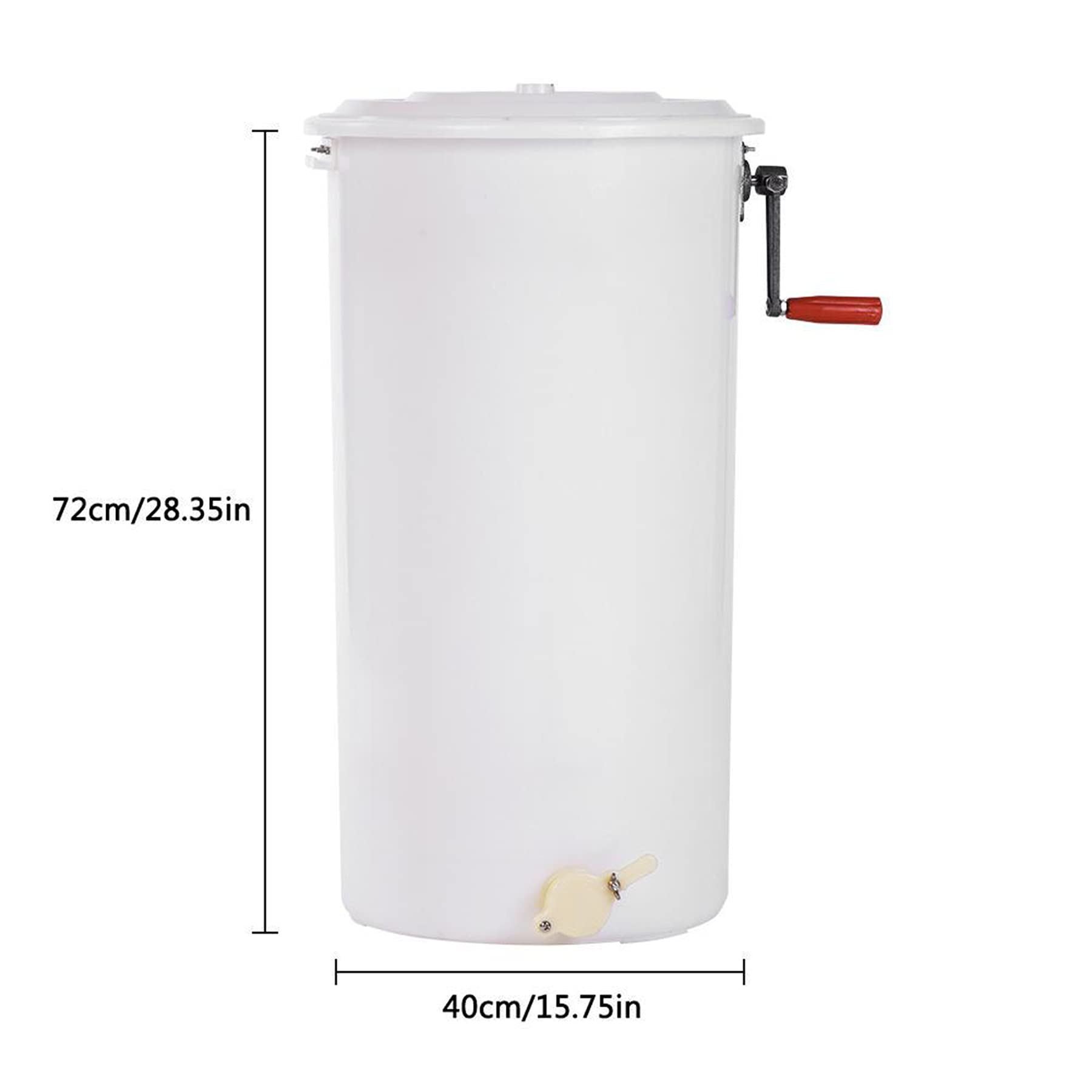 Estrattore di miele d'api manuale in plastica a 2 telai, centrifuga per miele di lavorazione a nido d'ape di grande capacità da 18 litri per apicoltura Centrifuga per miele Attrezzatura per apicoltu