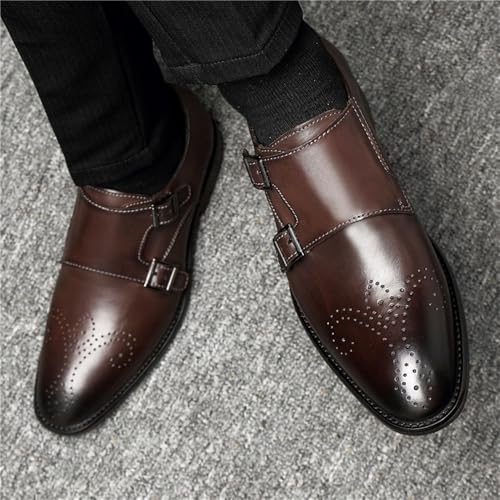 Men's Classic Slip On Leather Oxfords Dress Shoes Formal Pointed Toe Office Wedding Business Fashion Shoes2