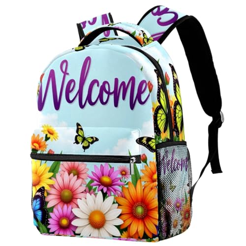 KengjuTesu Mochila de viaje con diseño de gallo y flores, mochila escolar con soporte para botellas para niñas y niños, Multicolor 7, Talla única