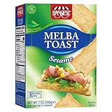 Snacktery Sesame Melba Toast Crackers - Thin and Crispy Flatbread Crackers - Mini Toasts for Dips, Spreads, Salads - 7 Oz
