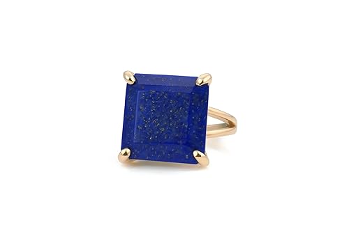 Miniatura 6 de Gold Cocktail Ring - 14k Gold-filled Ring with Lapis Lazuli - September Birthstone Ring - Gorgeous Blue Birthstone Jewelry - Handmade