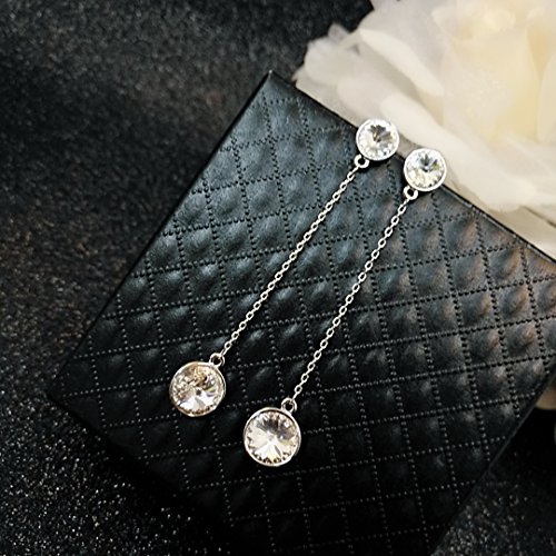 Sbling Platinum-Plated Drop Earrings Made With Swarovski Crystals (4.25 Cttw; White Clear)-Gifts For Women/Girls #TOP4