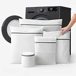Kit 5 Sacos para Lavar Roupas Delicadas na Máquina de Lavar, Duráveis | Proteção Total Perfeito para Roupas Íntimas| Zíper Reforçado| Versátil para Organização de Malas e Viagens