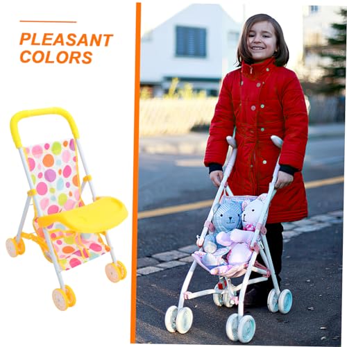 Carrito de muñecas para niñas con accesorios de cochecito compacto 3