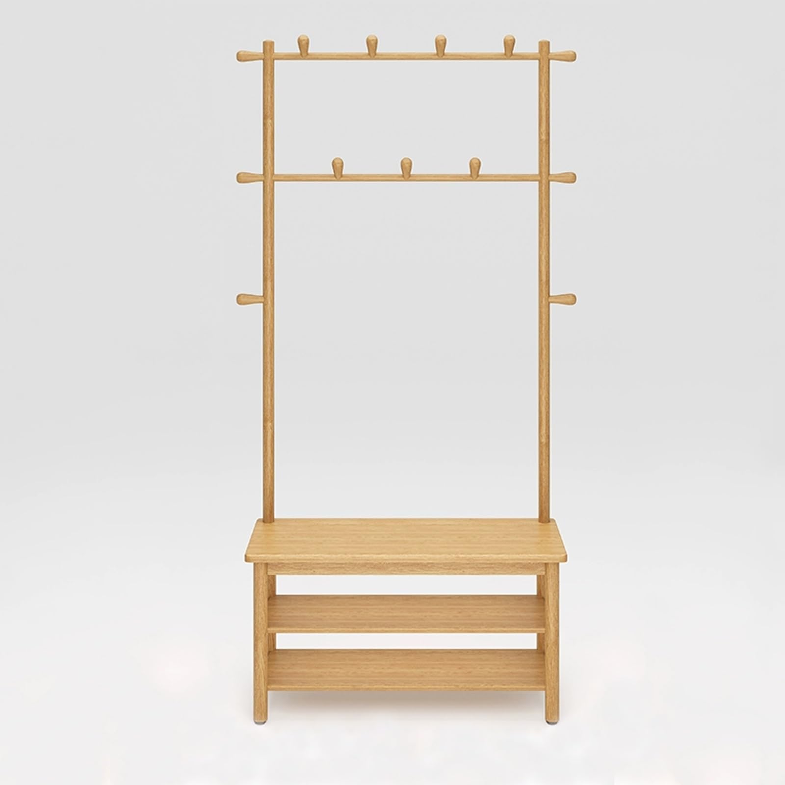 FGXHHS Entryway Bench with Coat Rack, Hall Tree Shoes Storage, Industrial Freestanding Rack Shoe Storage Shelves, Hooks for Hallway, Bedroom,(B,L80*W30CM/L31.4*W11.8IN)