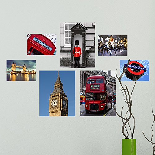 Wland Diy High Definition London Telephone Booth London Bus Big Ben Underground Wall Stickers Bars Home Decorations Decals Print Mural Art Poster Gifts #TOP4
