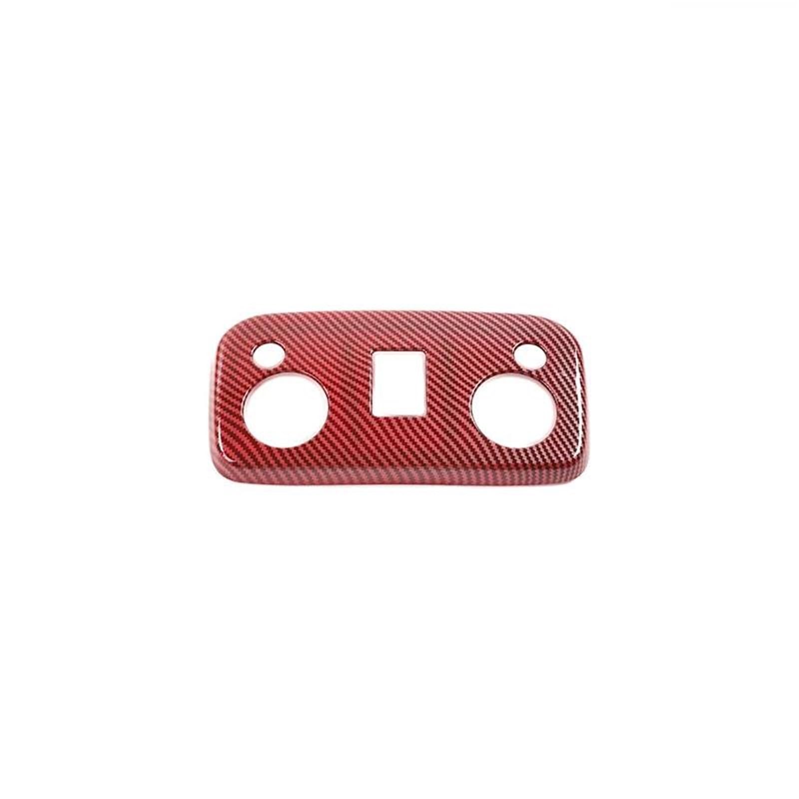 Interior Styling Cover ABS Car Interior Roof Reading Light Panel Decoration Cover Stickers for Ford for Mustang 2015 2016 2017 2018 2019 2020 2021 2022 2023(Red Carbon Fiber)