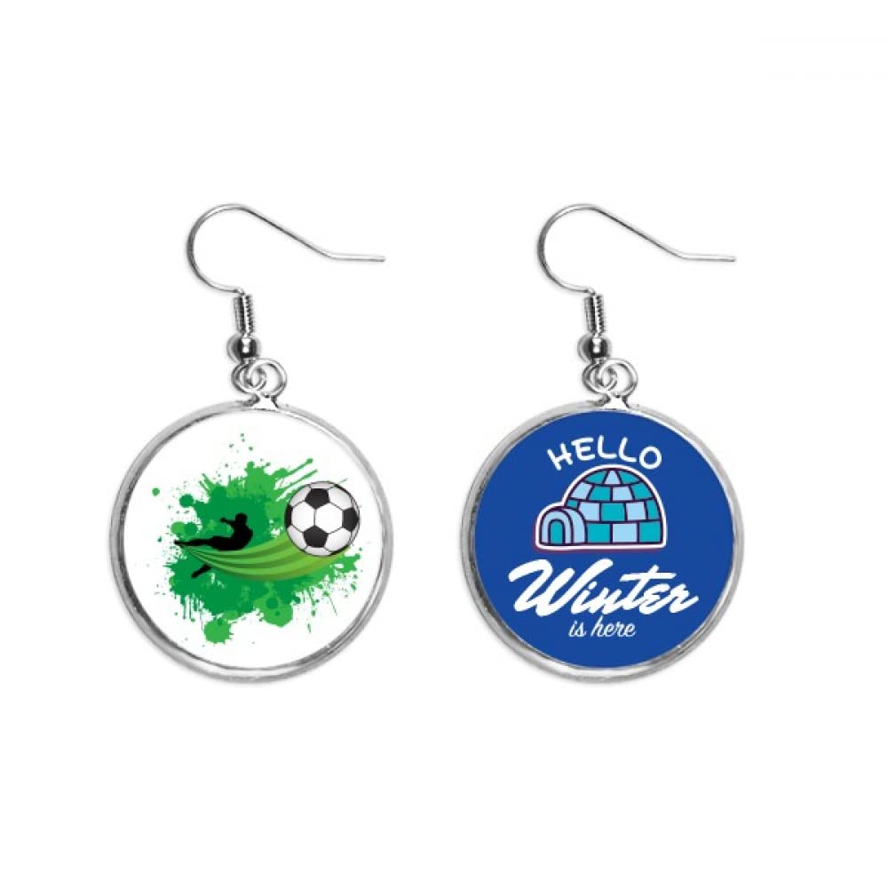 Pendientes de fútbol con efecto hielo reflectante y gancho antideslizante para deporte 5