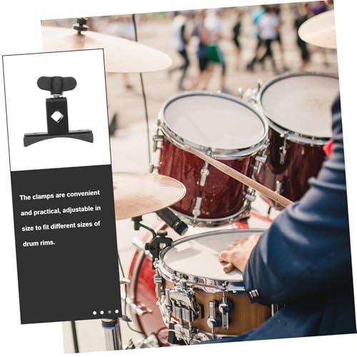 Abrazadera para soporte de Cowbell Toddmomy para aro de batería, fácil instalación y sujeción segura para bateristas de jazz y bandas de marcha miniatura 5