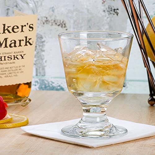 Libbey 3746 Embassy 5.5 Oz Footed Rocks Glass, Set Of 6 W/ Hhs Party Picks #TOP1