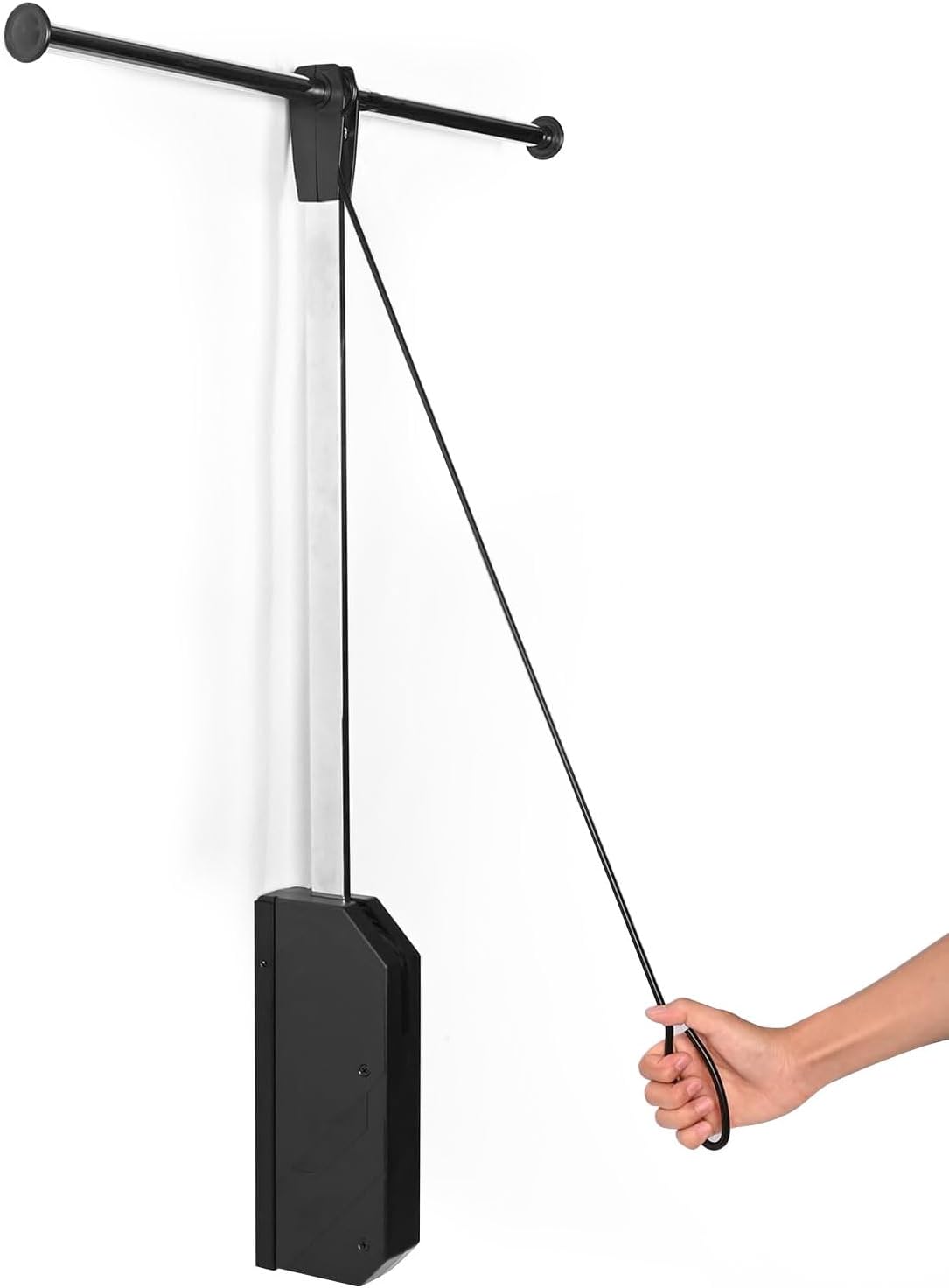 Tcatec25.79" Pull Down Closet Rod Stainless Steel Soft-Close Wardrobe Rail Organizer with One-Way Buffering for Hanging Clothes,Back Mount Closet Rod