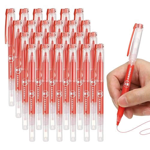 Bolígrafos de gel 0.5mm pack 24 tinta roja PATIKIL