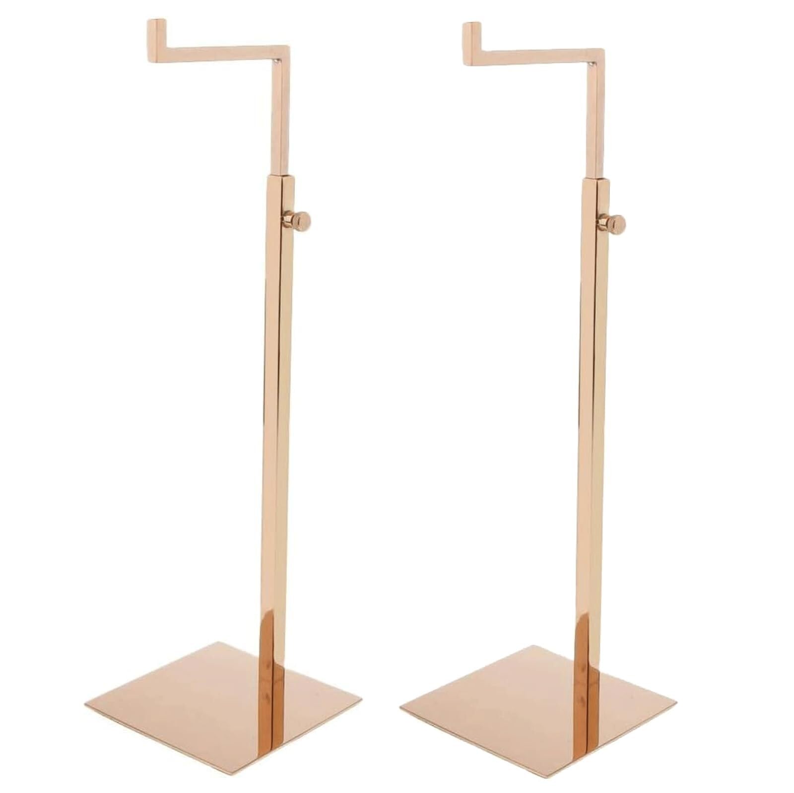 WxuuLTGJR 2Pcs Jewelry Display Stand Adjustable Scarf Tower Organizer Stainless Steel Jewelry Easel Holder Handbag Showcase for Retail