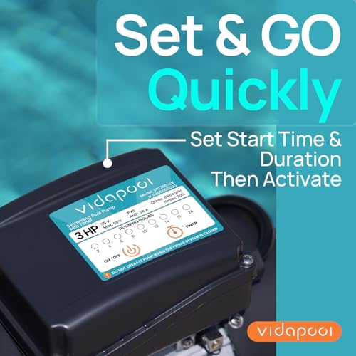 Image of 3HP In /Above Ground Pool Pump with Timer 8964GPH High Flow 115V Powerful Self Primming Swimming Pool Pumps with Filter