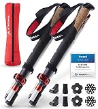 ATACAMA Lightweight Foldable Aluminium and Carbon Collapsible Hiking Sticks with Cork Handle - Hikin