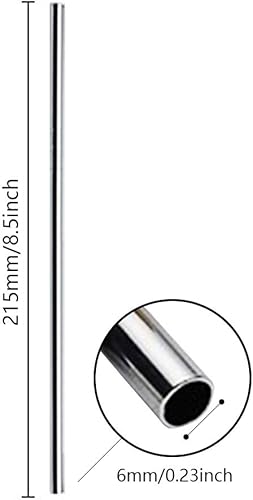 Miniatura 7 de Pajitas de metal con cepillo de limpieza para beber de acero inoxidable reutilizable (4 rectas+4 dobladas+2 cepillo)