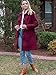 Jenkoon Women's Wool Trench Coat Winter Long Thick Overcoat Walker Coat (Wine, Large)