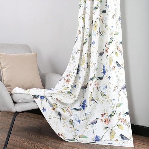 Leeva Linen Textured Patterned Curtains 72 Inches Long, Light Filtering