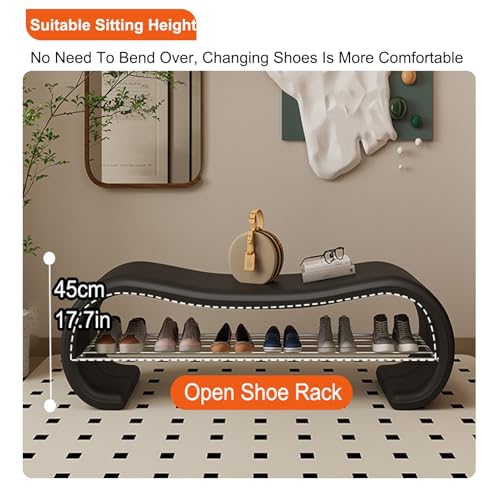 Banc de rangement chaussures à 2 niveaux compact et pratique - 6