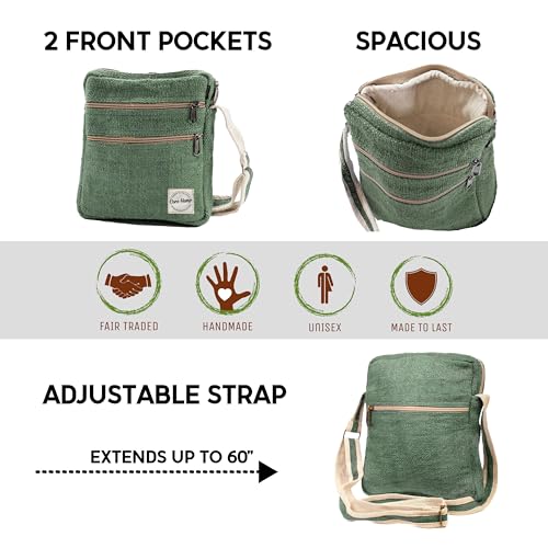 Core Hemp Multi Pocket Crossbody Bag Purse Made From Pure Hemp3