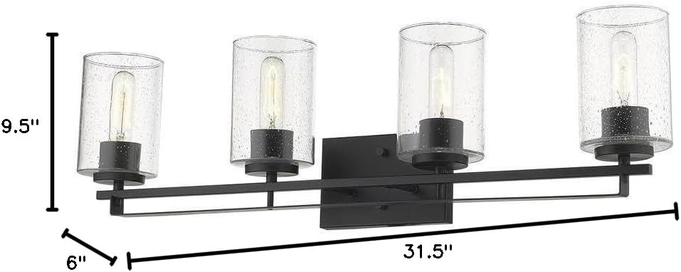 Acclaim Lighting IN41103BK Transitional Four Light Wall Sconce from Orella Collection in Black Finish,