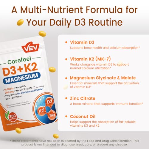 VEV Corefeel D3 K2 Magnesium Softgels