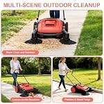 43" Walk Behind Floor Sweeper, 15Gal Large Capacity Industrial Push Sweeper - Image 6