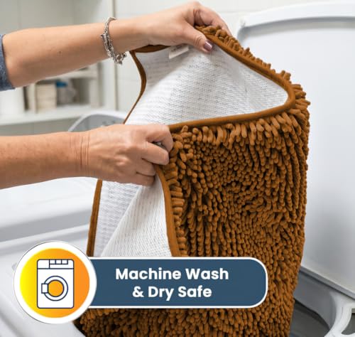 Image of Muddy Mat | Super Water Absorbent Door Mat Indoor, Microfiber Quick Dry Chenille Entryway Rug, Slip Resistant Front Door Mat, Indoor Mats for Entryway, Machine Washable Pet Rug, Amber 2ft x 4ft