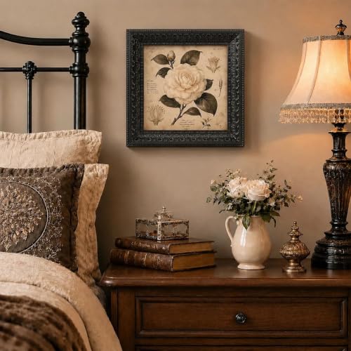 Image of VIOLABBEY 8x8 Picture Frame Antique Black, Vintage Photo Frame | Antique Ornate Frame, Square Frame for Wall or Tabletop Display, Classic Design for Home and Office Decor