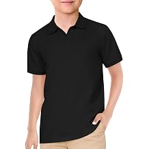 ZDC Boys Short Sleeve Polo Shirts School Uniform Shirt