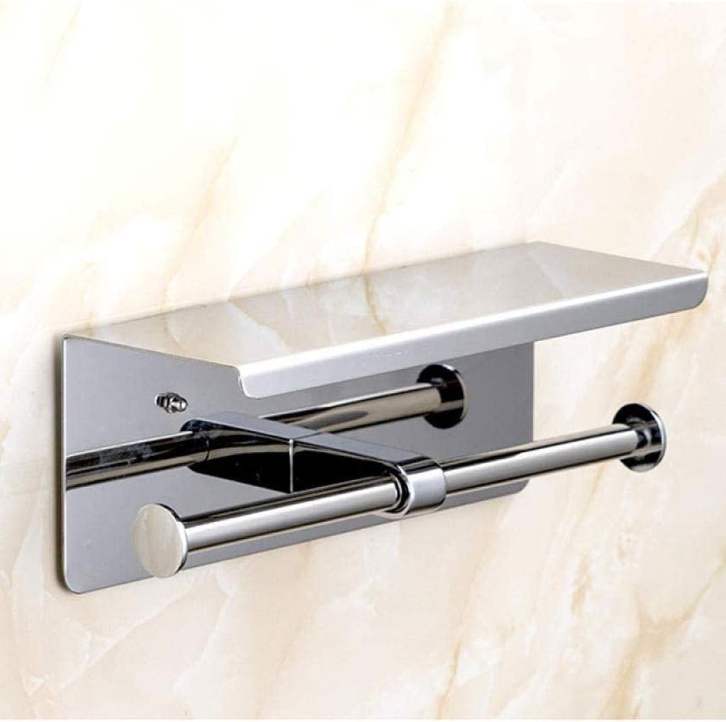 Toilet Paper Holders,Stainless Steel Waterproof Roll Holder Tissue Box Mobile Phone Rack Bathroom Towel image 4