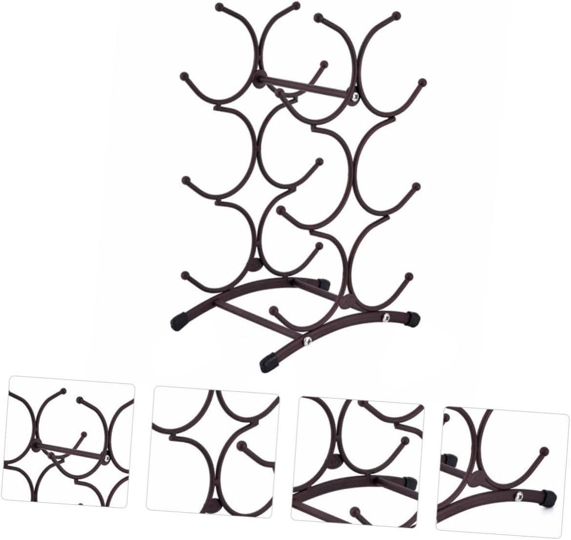 Mikinona Decorative Iron Wine Rack Elegant Storage Stand for Kitchen and Dining Stylish Wine Holder with Geometric Design for Organized Display