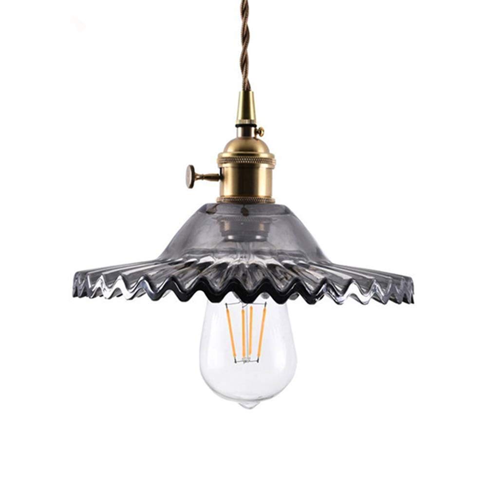 Chandelier classique traditionnel loft en verre gris et laiton pour salle à manger
