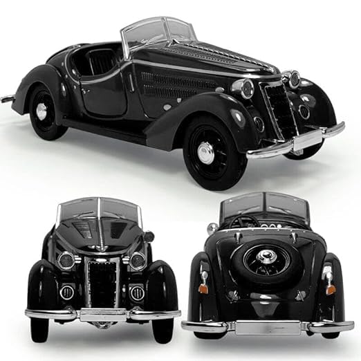 JAPSI Vintage Car | Pull Back Action | Vintage Wanderer Audi Car with Light & Sound Effect | Retro Classic Car Replica | Alloy Diecast Openable Door Car | for Kids and Collectors | Multicolor