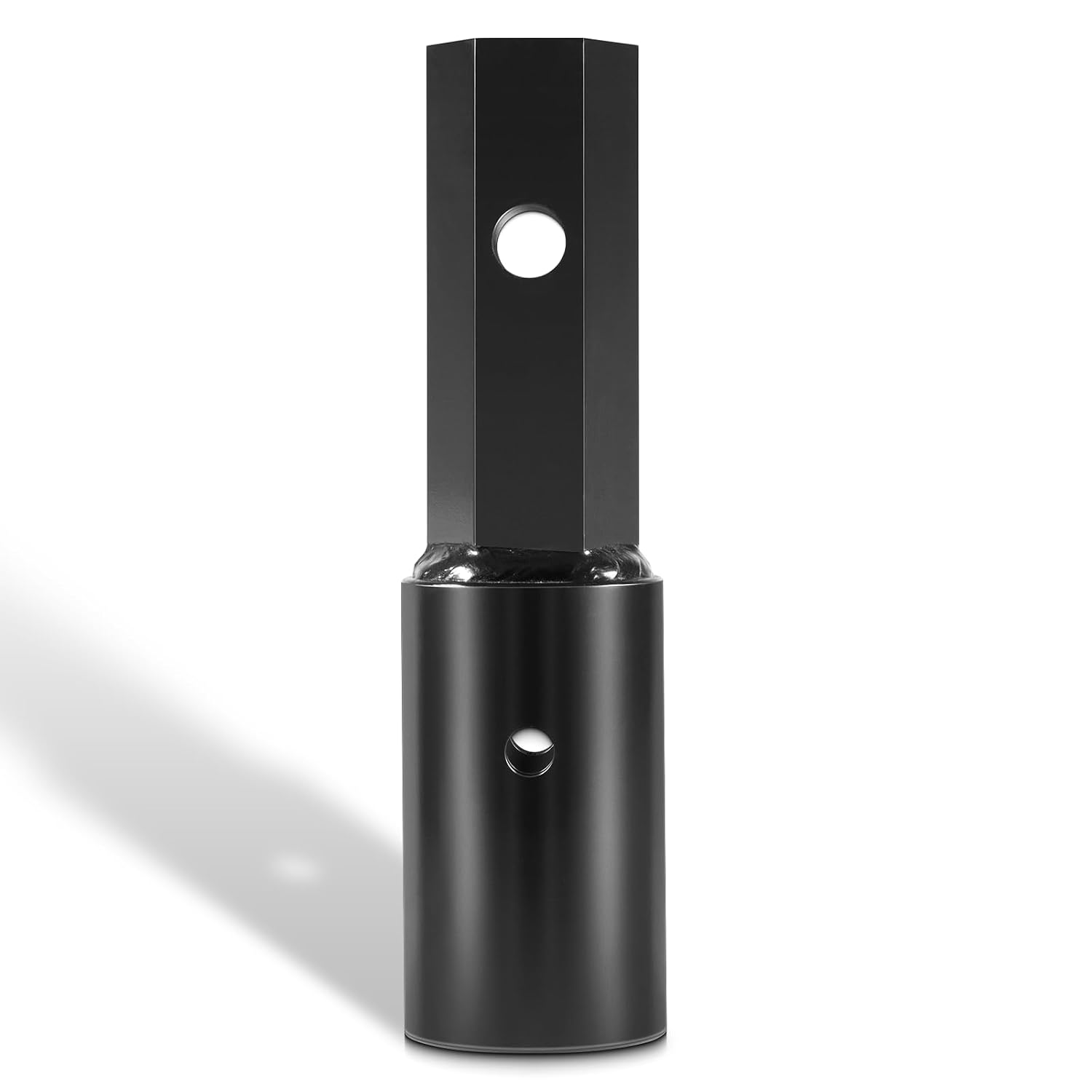 23-053 Heavy Duty Auger Adapter 2" Female Round to 2" Male Hex Auger Drive Adapter, Skid Steer Post Hole Digger Conversion Coupler, High-Strength Steel Auger Bit Adapter