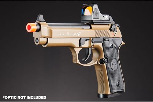 Miniatura 4 de KLI KL-92 Brettaa Pistola de aire comprimido de metal con doble potencia de CO2gas con montaje de punto rojo (Saharagas verde)