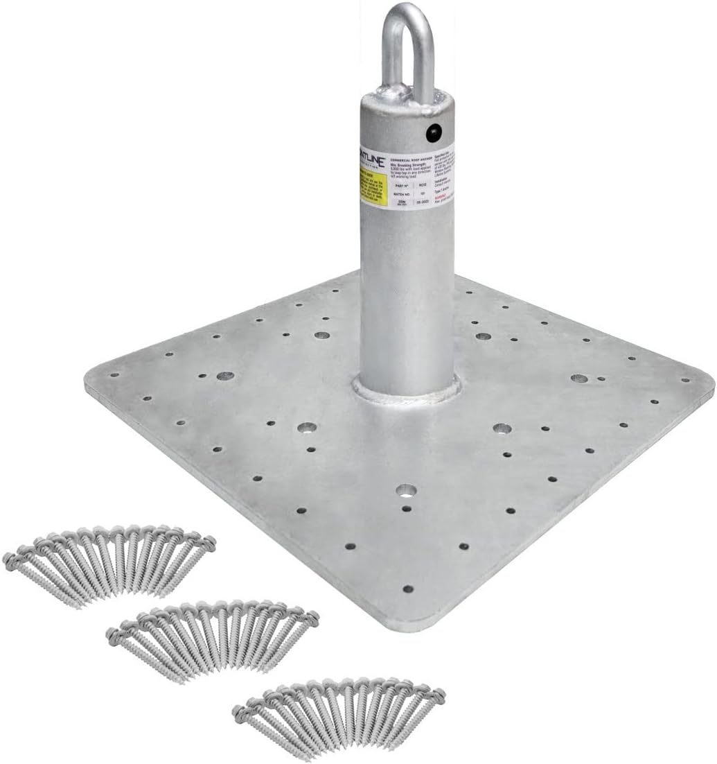 RO12 Commercial Roof Anchor 12"| OSHA & ANSI Compliant Galvanized Steel Roofing Anchor Point | Metal, Wood or Concrete Application