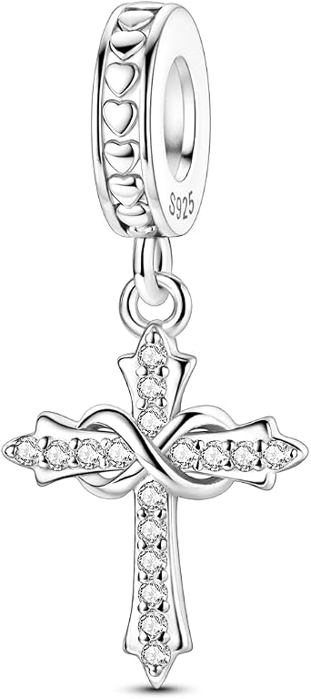 Cross Charms For Bracelets, Sterling Silver Butterfly Charms For Pandora Bracelets, Dangle Pendants & Bead Charm For DIY Jewelry