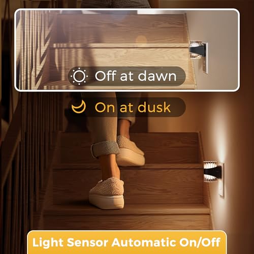 Image of L LOHAS LED Night Light, Modern Night Lights Plug into Wall,2 Pack 3000K /4000k /5000K Adjustable Color Temperature Night Light,Dimmable Nightlights with Dusk to Dawn Sensor for Rooms Bathroom Hallway